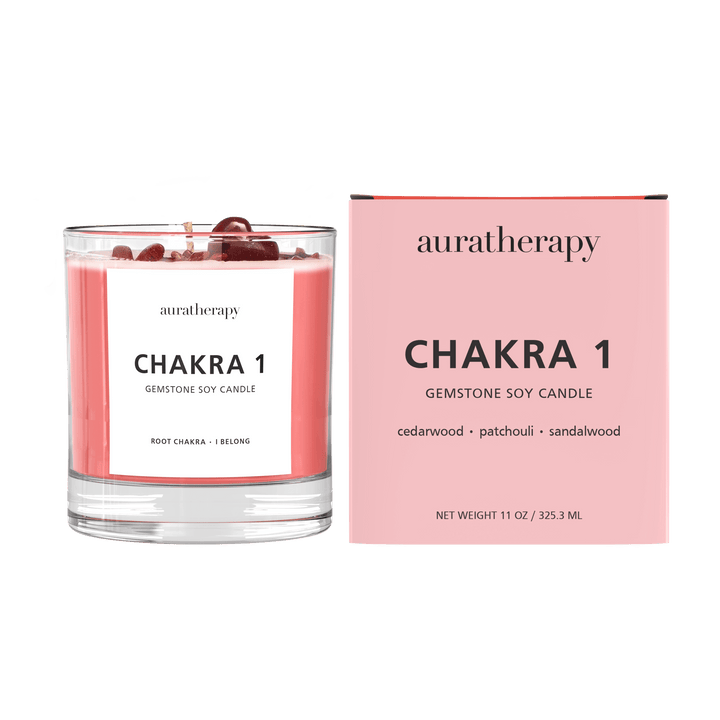 Chakra 1 Red Jasper Gemstone Candle