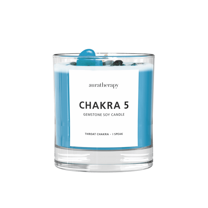 Chakra 5 - Throat Chakra Lapis Lazuli Gemstone Candle