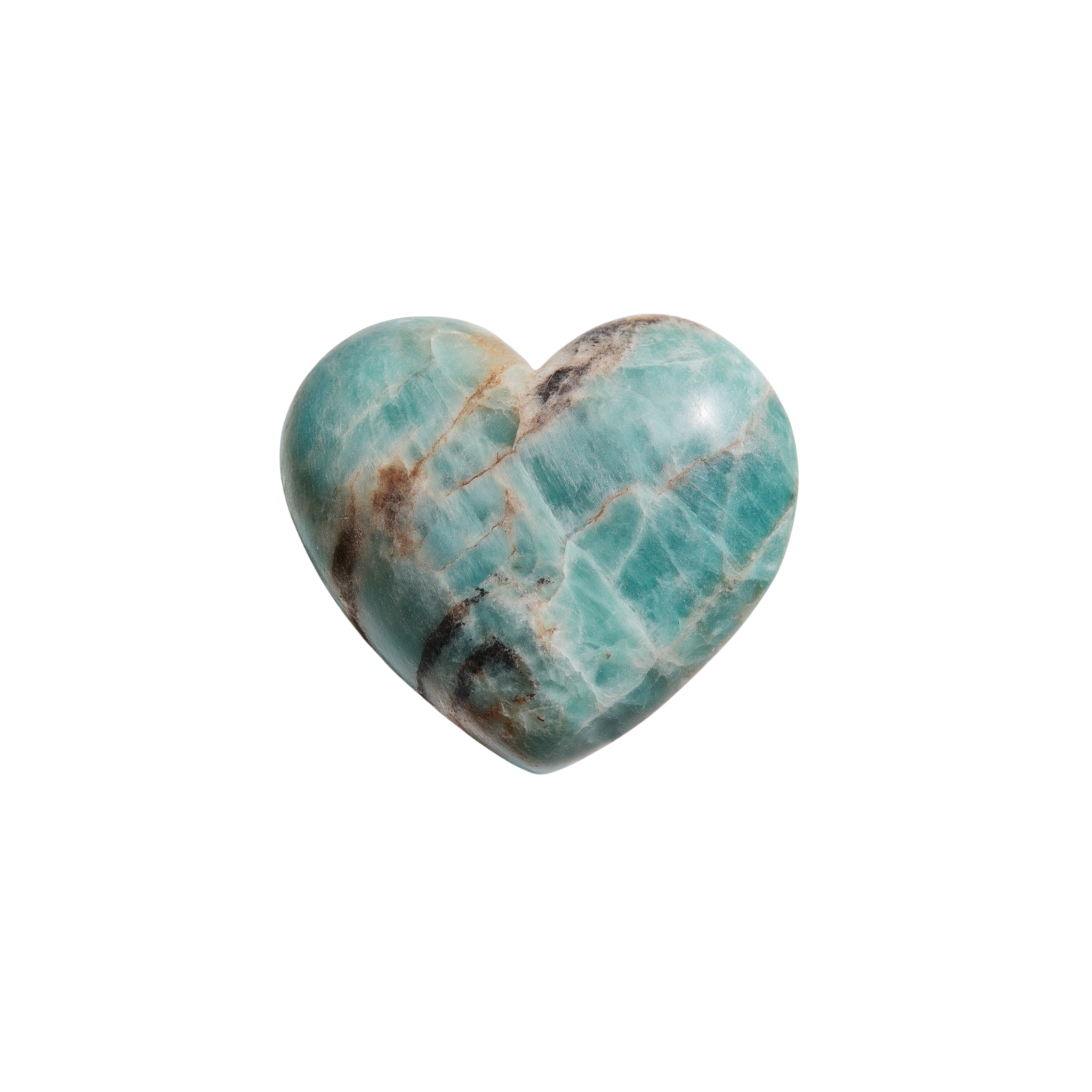 Amazonite Heart Crystal — Heart Chakra (2")