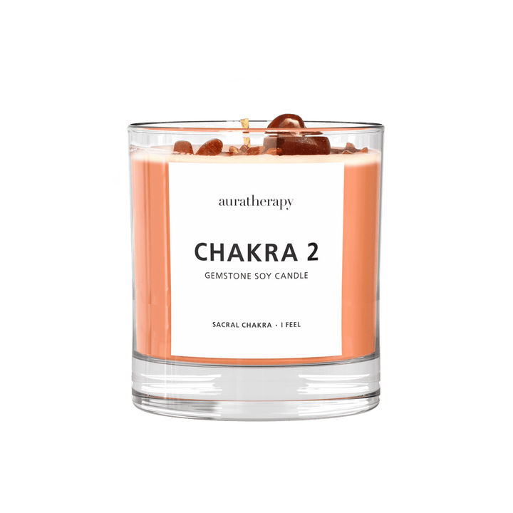 Chakra 2 - Sacral Chakra Sunstone Gemstone Candle