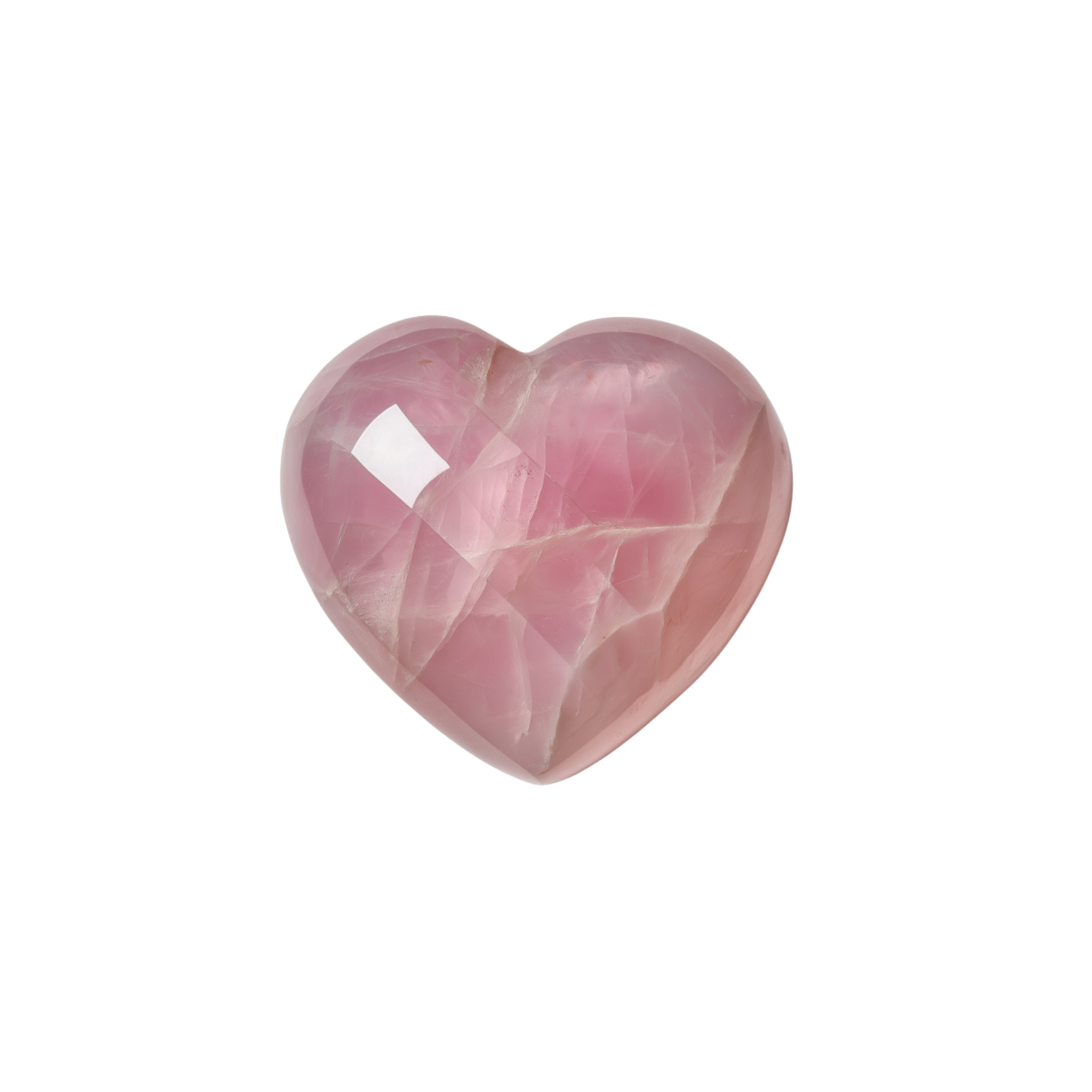 Rose Quartz Heart Crystal — Crown Chakra (2")